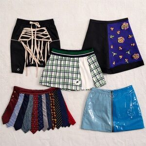 Lot of 5 designer Unique Skirts (brand names and custom) Patterns and Textures